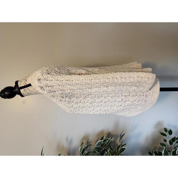Dana Buchman Women's Cream Open Knit Cardigan Sweater Size Large - Picture 3 of 9